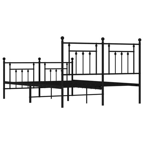 Sengeramme med sengegavl og fodgærde 140x190 cm metal sort