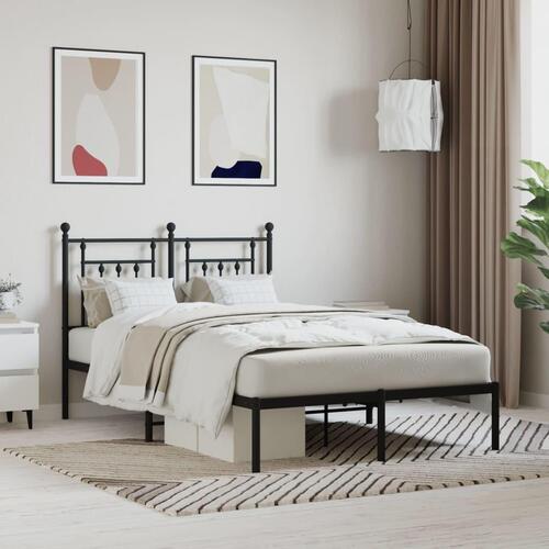 Sengeramme med sengegavl 120x190 cm metal sort