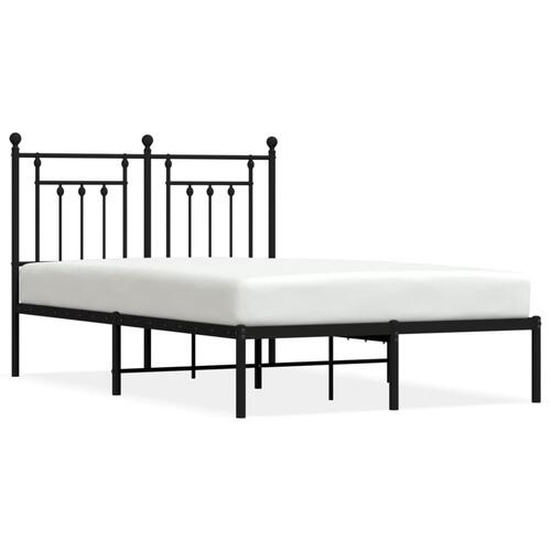 Sengeramme med sengegavl 120x190 cm metal sort