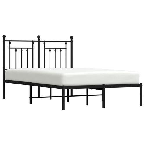 Sengeramme med sengegavl 120x190 cm metal sort