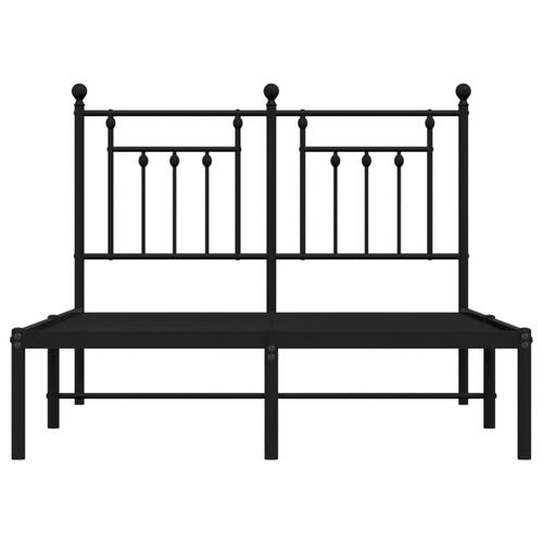 Sengeramme med sengegavl 120x190 cm metal sort
