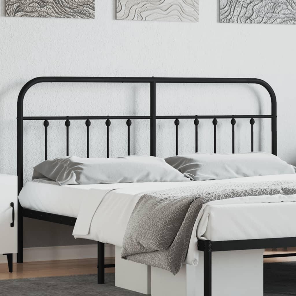 Sengegavl 180 cm metal sort