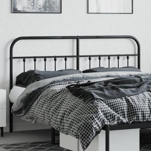Sengegavl 180 cm metal sort