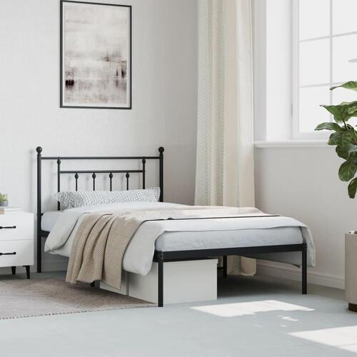 Sengeramme med sengegavl 107x203 cm metal sort