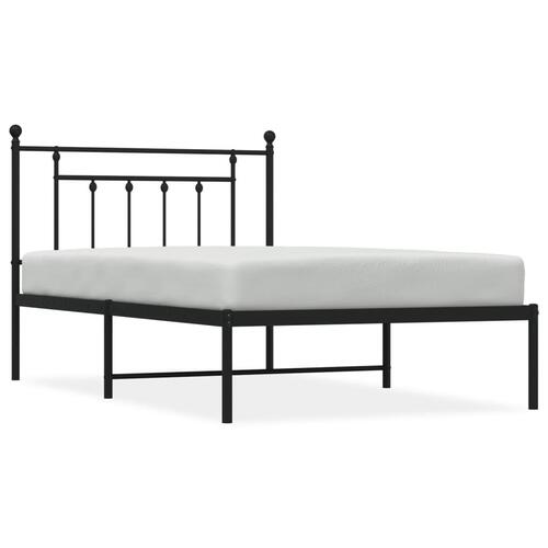 Sengeramme med sengegavl 100x200 cm metal sort