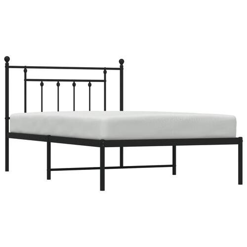 Sengeramme med sengegavl 100x200 cm metal sort