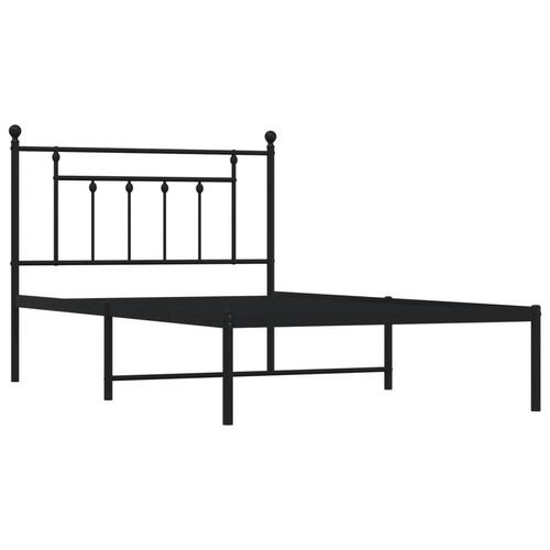 Sengeramme med sengegavl 100x200 cm metal sort