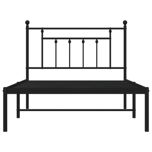 Sengeramme med sengegavl 100x200 cm metal sort