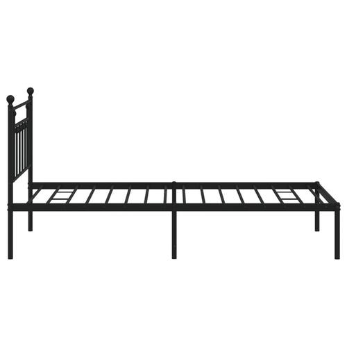Sengeramme med sengegavl 100x200 cm metal sort
