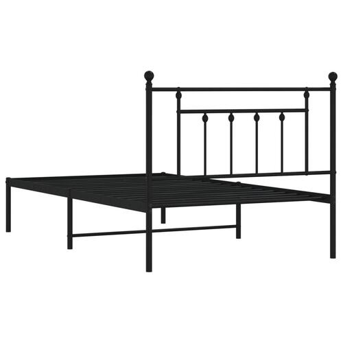 Sengeramme med sengegavl 100x200 cm metal sort