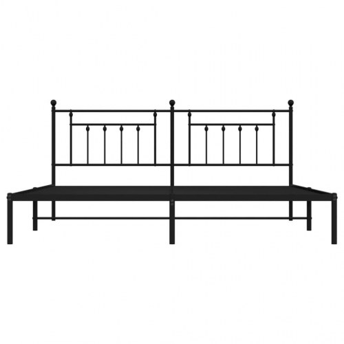 Sengeramme med sengegavl 193x203 cm metal sort