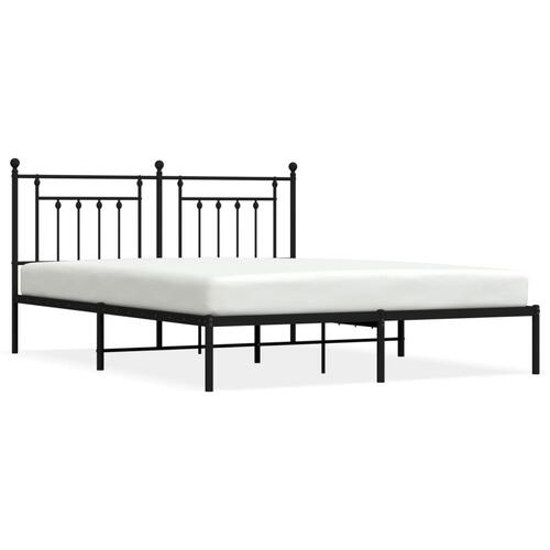 Sengeramme med sengegavl 160x200 cm metal sort