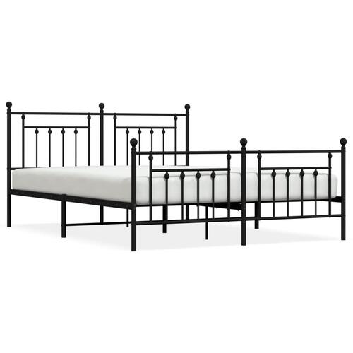 Sengeramme uden madras med fodgærde 160x200 cm sort