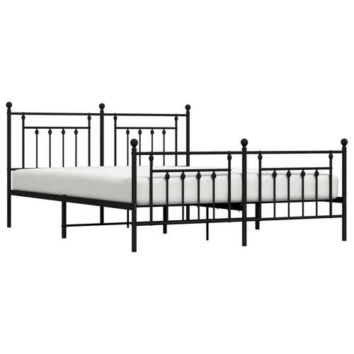 Sengeramme uden madras med fodgærde 160x200 cm sort