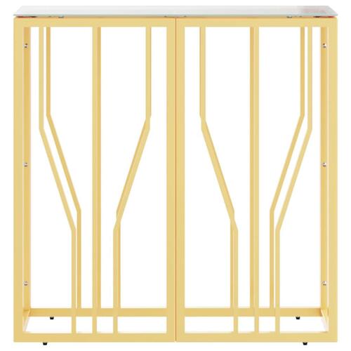 Konsolbord 70x30x70 cm rustfrit stål og glas guldfarvet