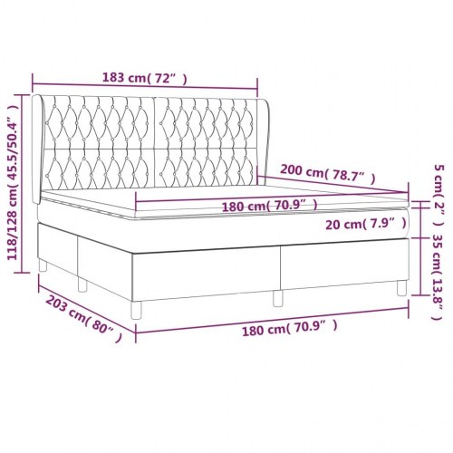 Kontinentalseng med madras 180×200 cm - stof, sort