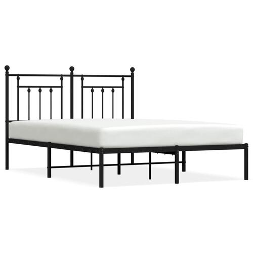 Sengeramme med sengegavl 140x190 cm metal sort