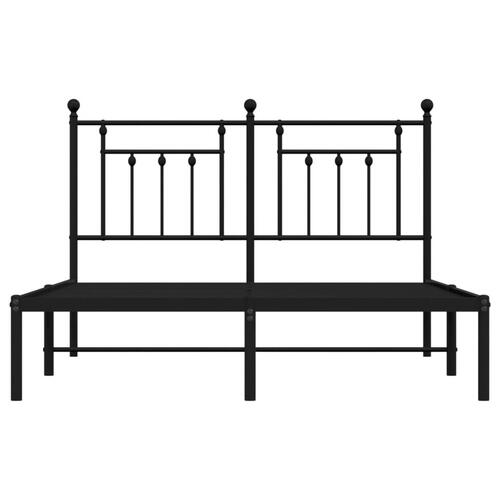 Sengeramme med sengegavl 140x190 cm metal sort