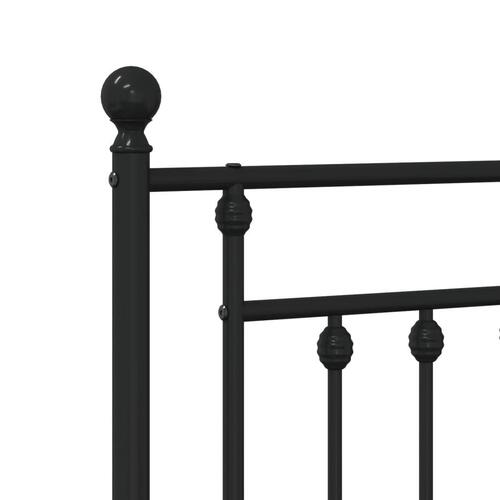 Sengeramme med sengegavl 140x190 cm metal sort