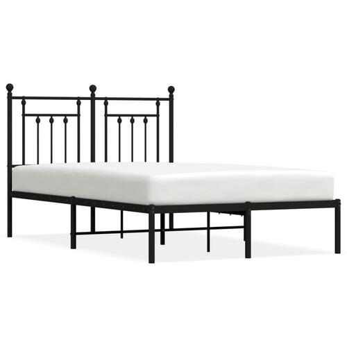 Sengeramme med sengegavl 135x190 cm metal sort