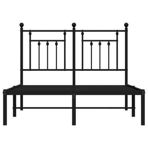 Sengeramme med sengegavl 135x190 cm metal sort