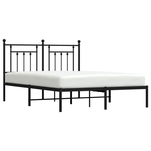 Sengeramme med sengegavl 150x200 cm metal sort