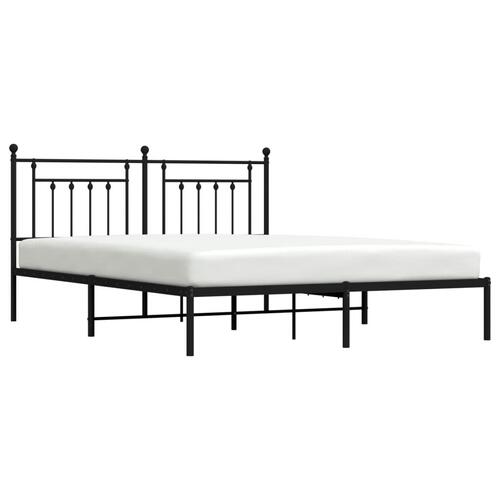Sengeramme med sengegavl 180x200 cm metal sort