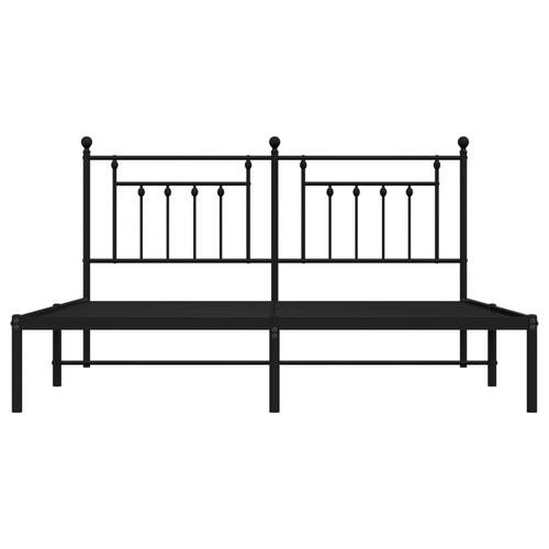 Sengeramme med sengegavl 180x200 cm metal sort