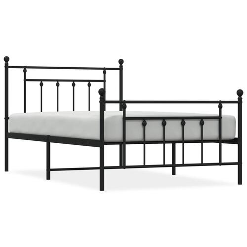 Sengeramme med sengegavl og fodgærde 107x203 cm metal sort