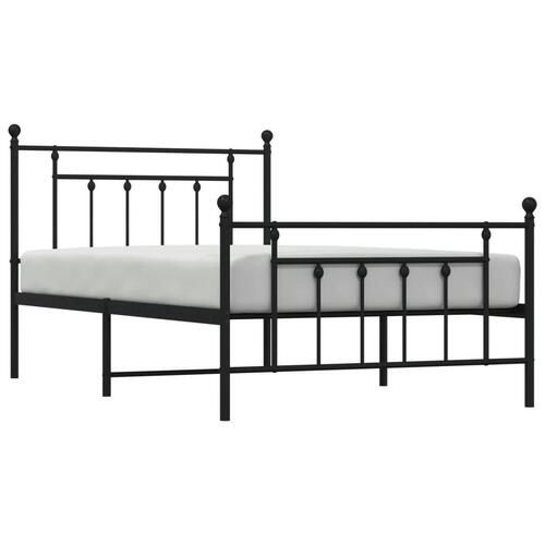 Sengeramme med sengegavl og fodgærde 107x203 cm metal sort