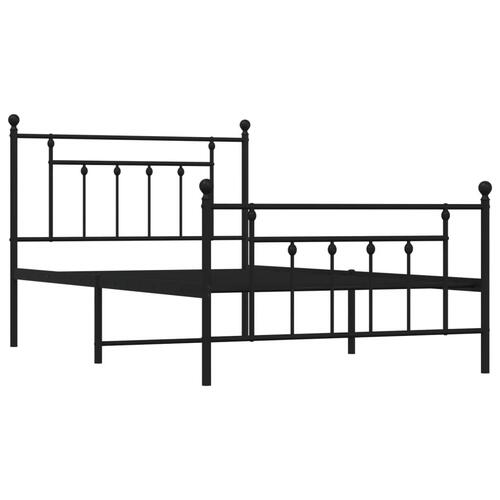 Sengeramme med sengegavl og fodgærde 107x203 cm metal sort