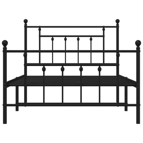 Sengeramme med sengegavl og fodgærde 107x203 cm metal sort