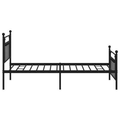Sengeramme med sengegavl og fodgærde 107x203 cm metal sort