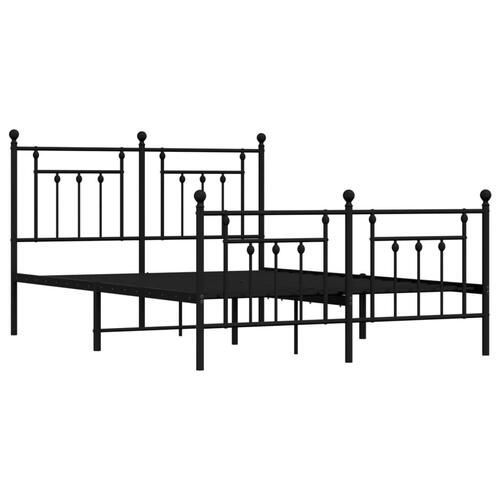 Sengeramme med sengegavl og fodgærde 150x200 cm metal sort