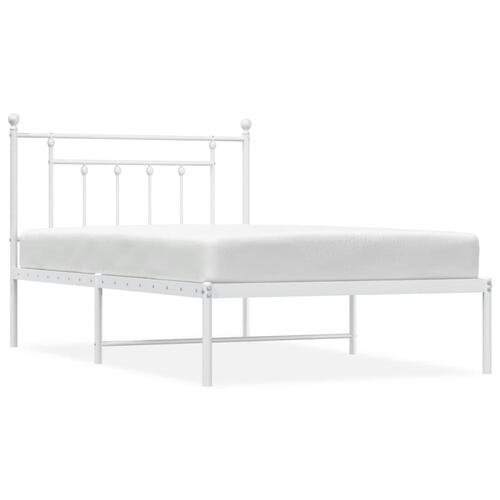 Sengeramme med sengegavl 107x203 cm metal hvid