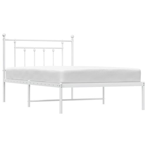 Sengeramme med sengegavl 107x203 cm metal hvid