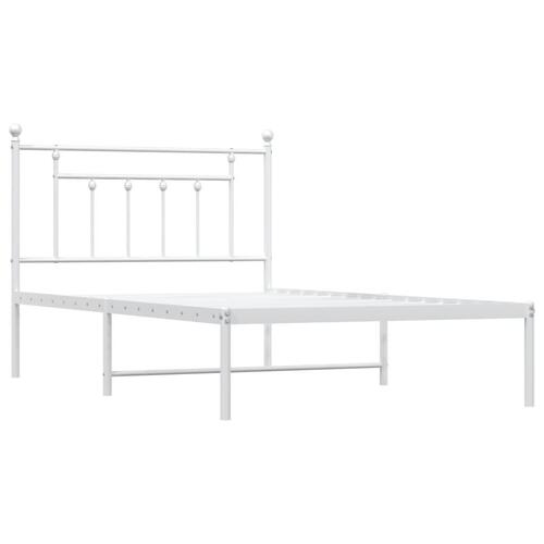 Sengeramme med sengegavl 107x203 cm metal hvid