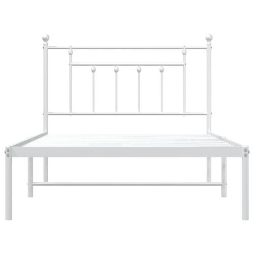 Sengeramme med sengegavl 107x203 cm metal hvid