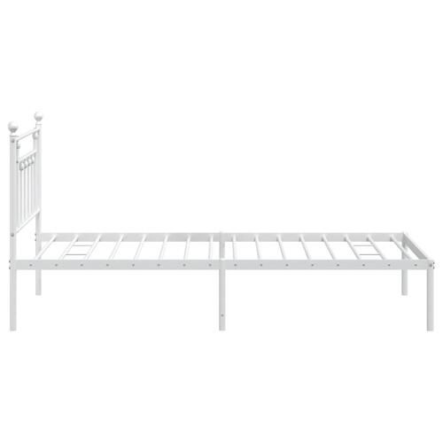 Sengeramme med sengegavl 107x203 cm metal hvid