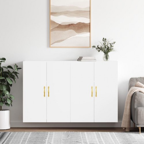 Vægskabe 2 stk. - 69,5 × 34 × 90 cm, hvid - væghængte opbevaringsskabe
