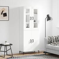 Højskab 69,5x34x180 cm konstrueret træ hvid
