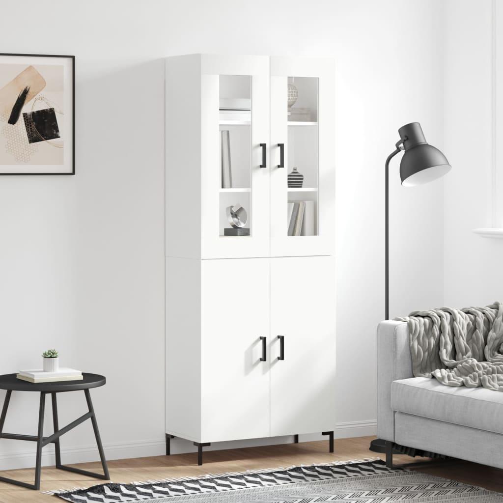 Højskab 69,5x34x180 cm konstrueret træ hvid