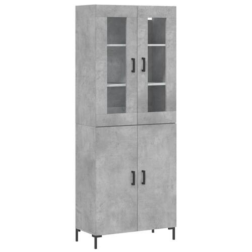 Højskab 69,5x34x180 cm konstrueret træ betongrå
