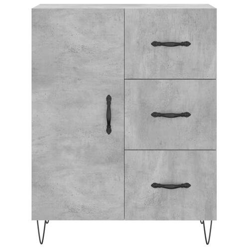 Højskab 69,5x34x180 cm konstrueret træ betongrå