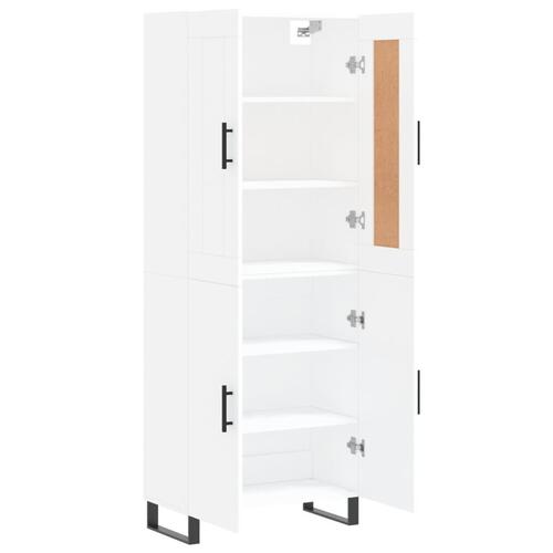 Højskab 69,5x34x180 cm konstrueret træ hvid