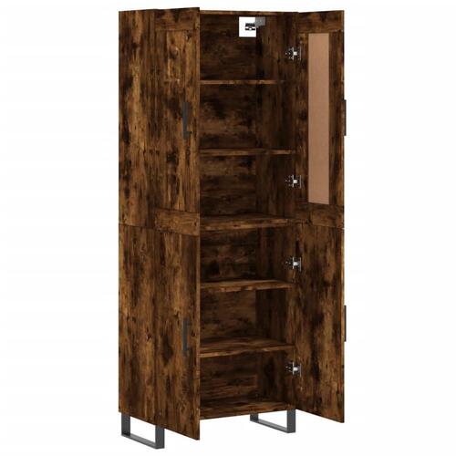 Højskab 69,5x34x180 cm konstrueret træ røget egetræsfarve