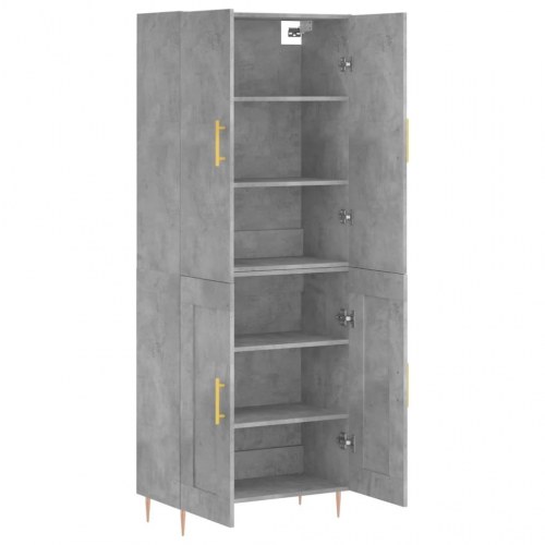 Højskab 69,5x34x180 cm konstrueret træ betongrå