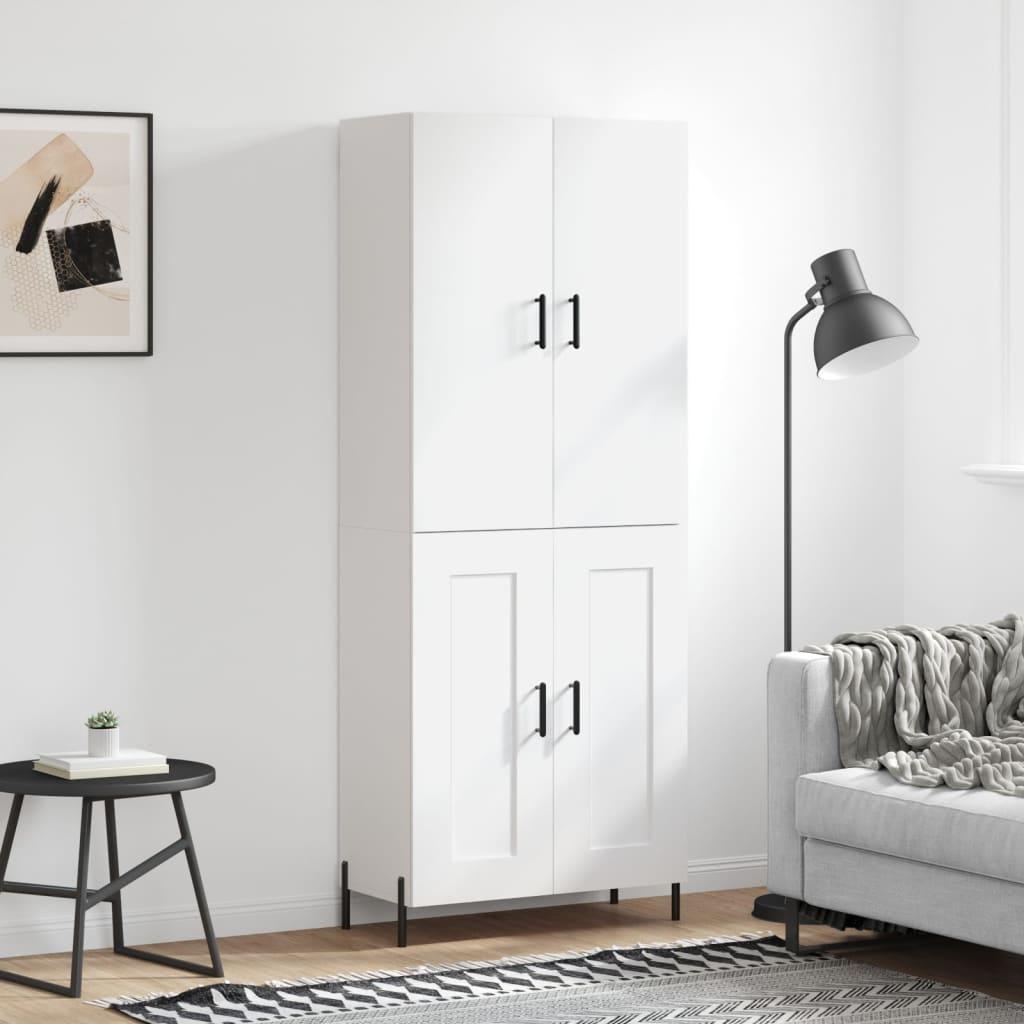 Højskab 69,5x34x180 cm konstrueret træ hvid billede
