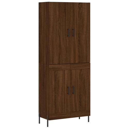 Højskab 69,5x34x180 cm konstrueret træ brun egetræsfarve
