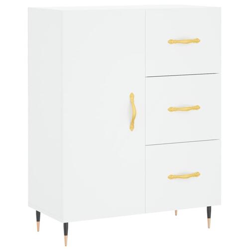 Højskab 69,5x34x180 cm konstrueret træ hvid